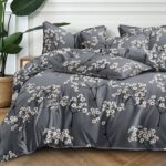 180×200 Komplet pościeli z prześcieradłem w gałązki