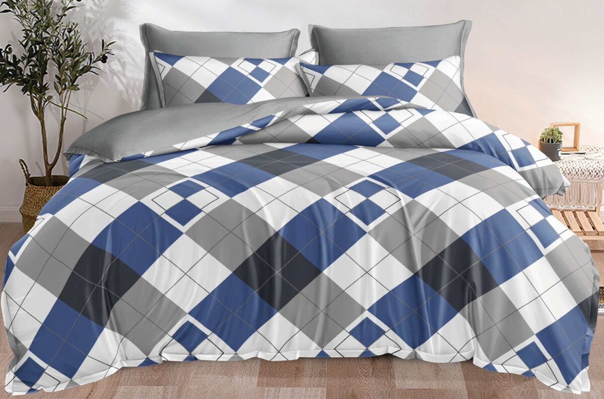 140×200 Komplet pościeli dwustronnej wzór geometryczny - obrazek 1