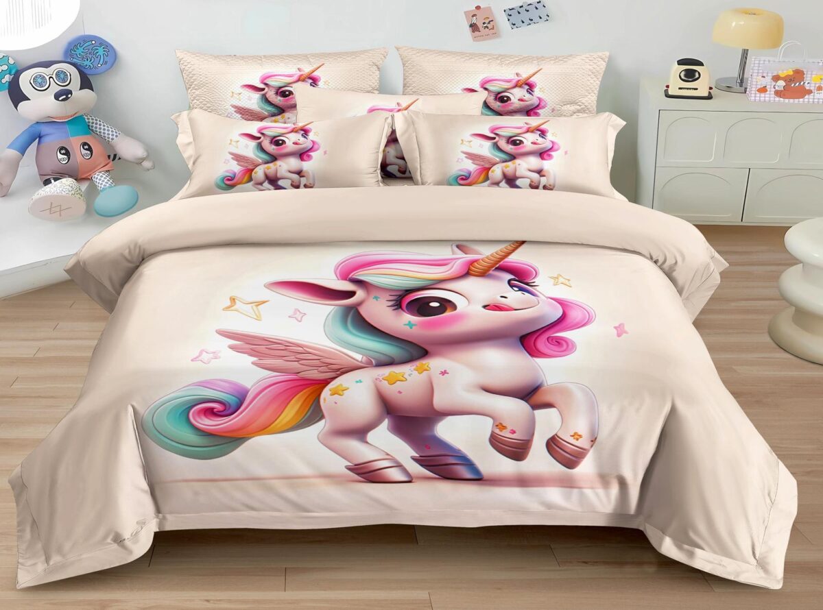 160×200 Komplet pościeli z prześcieradłem unicorn - obrazek 1