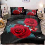 140×200 Komplet pościeli z prześcieradłem w kwiaty