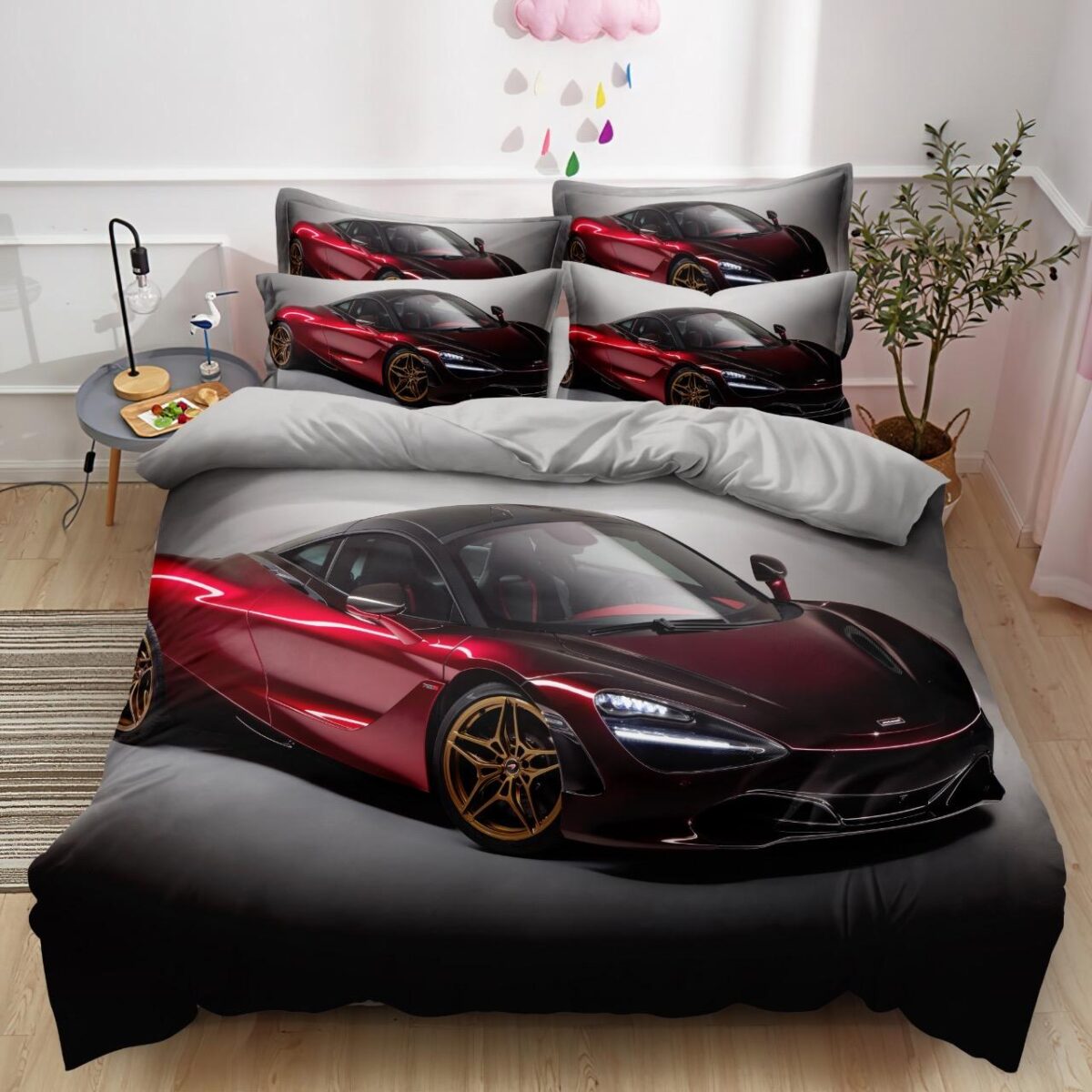 160×200 Komplet pościeli z prześcieradłem auto - obrazek 1