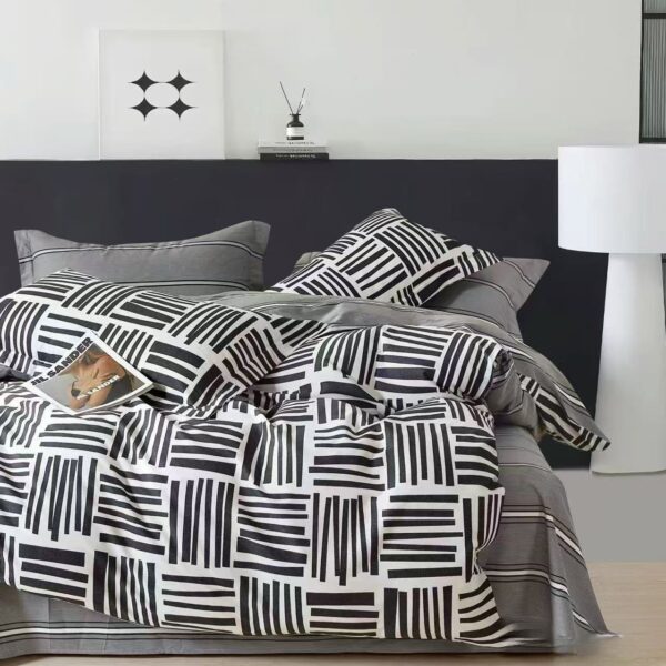 160x200 Bawełna 100% komplet pościeli dwustronnej wzór geometryczny