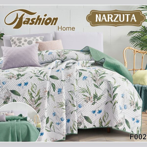160x200 Narzuta dwustronna w kwiaty