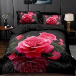 140×200 Komplet pościeli z prześcieradłem w kwiaty