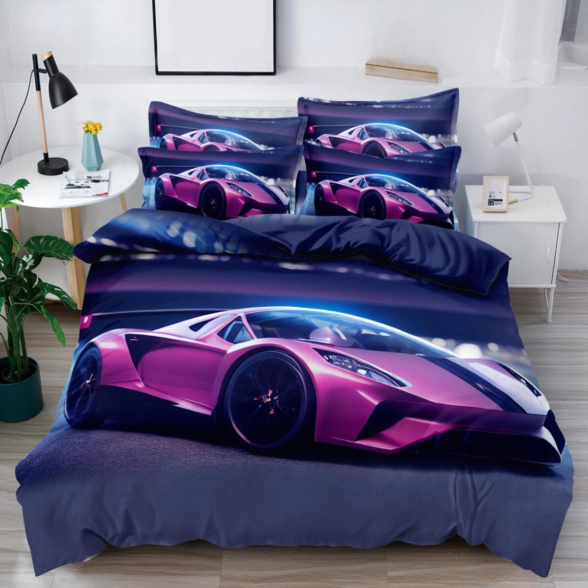 160×200 Komplet pościeli z prześcieradłem auto - obrazek 1