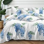 180×200 Komplet pościeli z prześcieradłem w kwiaty
