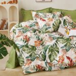 200x220 Bawełna 100% komplet pościeli dwustronnej w liście