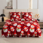 200×220 Komplet pościeli świątecznej w Bałwanki