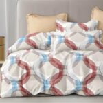160×200 Komplet pościeli z prześcieradłem wzór geometryczny