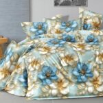 140×200 Komplet pościeli w kwiaty
