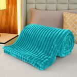 200x220 Koc pluszowy mikrofibra - Harmonia niebieski