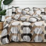 200X220 Komplet pościeli z prześcieradłem wzór geometryczny