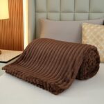 Koc pluszowy mikrofibra 160x200 Harmonia brąz