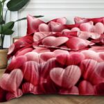 140×200 Komplet pościeli z prześcieradłem w serca