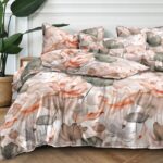 160×200 Komplet pościeli z prześcieradłem w kwiaty