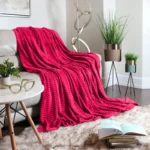 200x220 Koc pluszowy mikrofibra - Harmonia róż