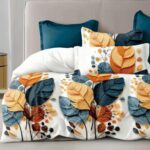 200×220 Komplet pościeli dwustronnej w liście