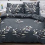 140×200 Komplet pościeli z prześcieradłem w liście