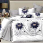 160×200 Komplet pościeli dwustronnej z prześcieradłem w kwiaty