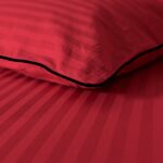 Elegancka pościel bawełniana w pasy 140x200 z ozdobną lamówką - obrazek 2