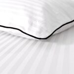 Elegancka pościel bawełniana w pasy 160x200 z ozdobną lamówką - obrazek 2