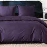 Elegancka pościel bawełniana w pasy 140x200 z ozdobną lamówką