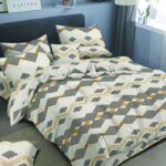 200X220 Komplet pościeli z prześcieradłem wzór geometryczny