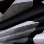 160×200 Komplet pościeli z prześcieradłem wzór geometryczny 3d biało czarna - obrazek 2